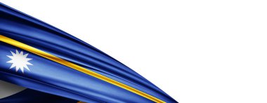 Nauru flag of silk-3D illustration