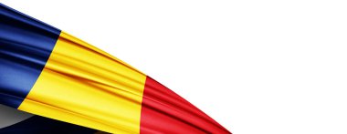 Romania flag of silk-3D illustration