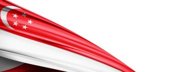 Singapore flag of silk-3D illustration
