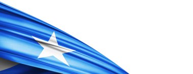 Somalia flag of silk-3D illustration