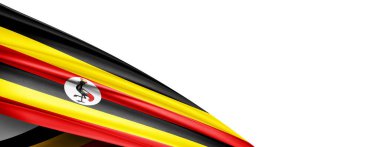 Uganda flag of silk-3D illustration