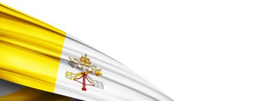Vatican City flag of silk-3D illustration