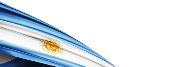 阿根廷丝绸3D插画国旗 图库照片