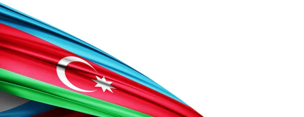 阿塞拜疆丝绸3D插画国旗 图库图片