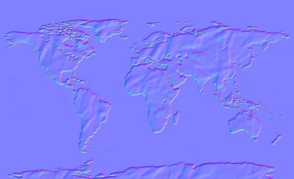 world map Normal map texture,for bump map texture 3d shaders and materials-3D illustration