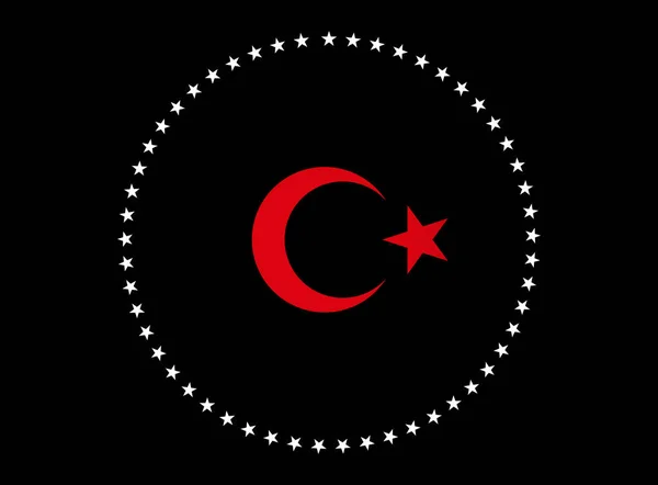 トルコの国旗のイラストが暗い背景に描かれています — ストック写真