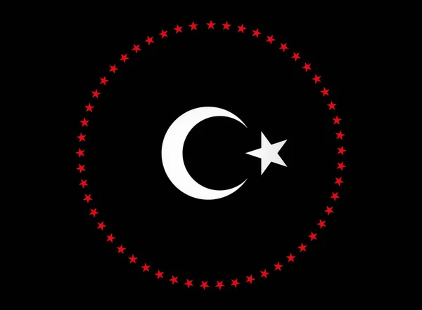 Turkish National Emblem Illustration Siolated Dark Background — Stock Photo, Image