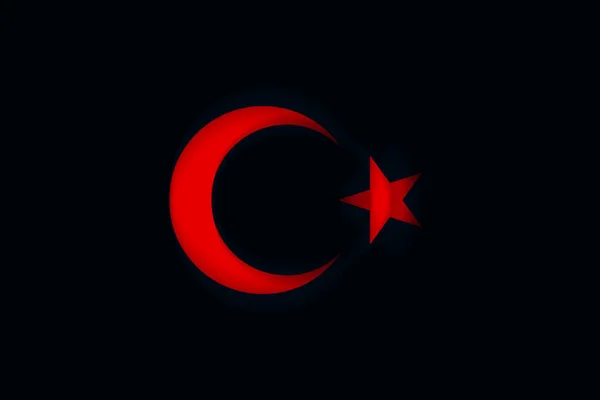 黒の背景にトルコの国章 — ストック写真