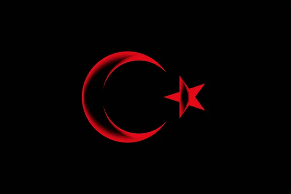 Turquia Emblema Nacional Sobre Fundo Preto — Fotografia de Stock