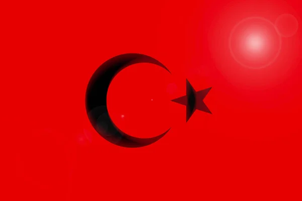 Türkisches Nationalwappen Auf Rotem Hintergrund — Stockfoto