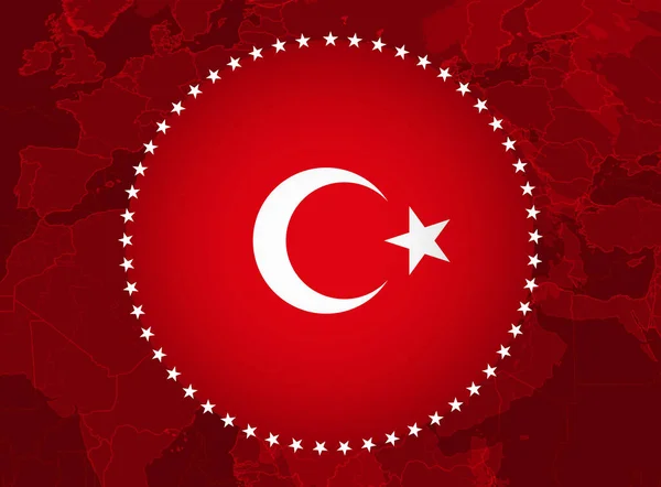 トルコ国旗と世界地図 Background 3Dイラスト — ストック写真