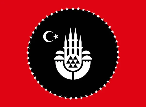Прапор Туреччини Місто Стамбул Червоний Фон Ілюстрація — стокове фото