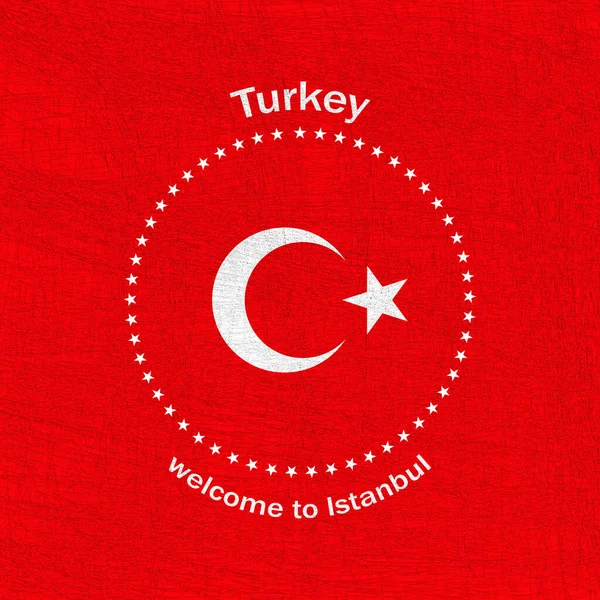 turkey flag and red background-3D illustration