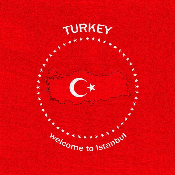 Карта Турции Изолированы Красном Фоне Текстуры — стоковое фото