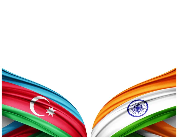 Σημαία Αζερμπαϊτζάν Και Την Ινδία Σημαία Του Μεταξιού Και Λευκό — Φωτογραφία Αρχείου