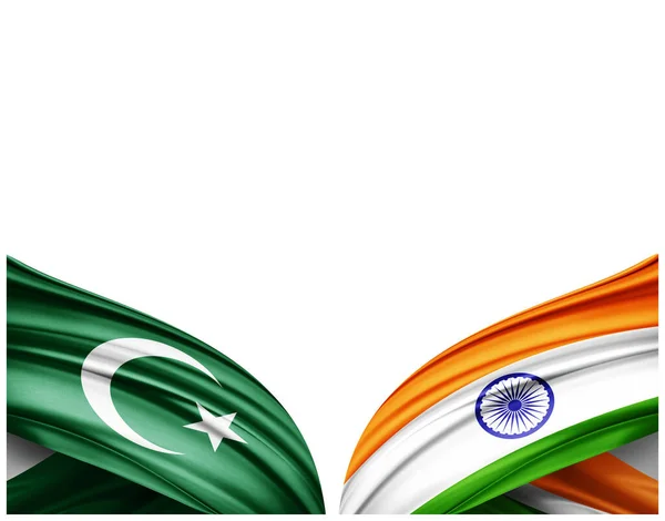 Flaga Gwiazdy Półksiężyca Symbol Religii Islamskiej Flaga Indii Jedwabiu Białego — Zdjęcie stockowe