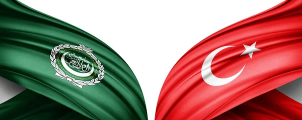Illustrazione Bandiera Turchia Bandiera Lega Araba Seta — Foto Stock