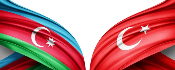 Illustrazione Bandiera Turchia Bandiera Azerbaigian Seta — Foto Stock