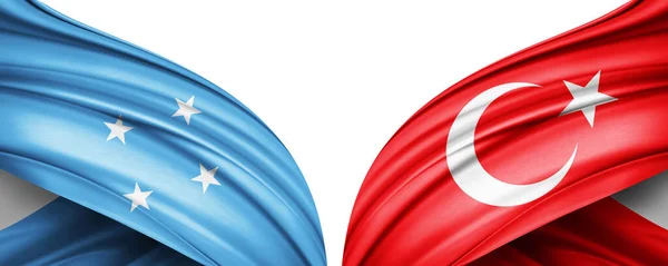Turkije Micronesia Vlaggen — Stockfoto