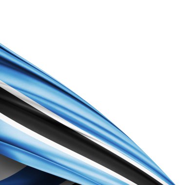 Beyaz arkaplanda ipek Botsvana bayrağı - 3D illüstrasyon