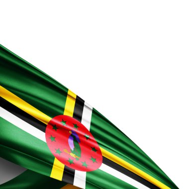 Beyaz arkaplanda ipek bayrağı - 3D illüstrasyon