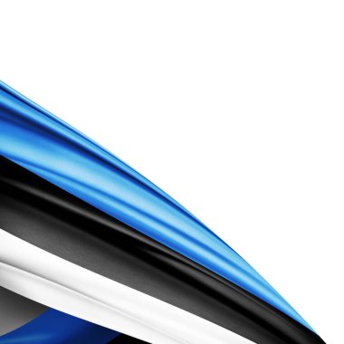  Beyaz arkaplanda ipek bayrağı - 3D illüstrasyon