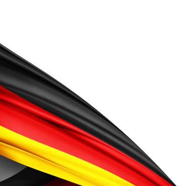 Beyaz arkaplanda Almanya ipek bayrağı - 3D illüstrasyon