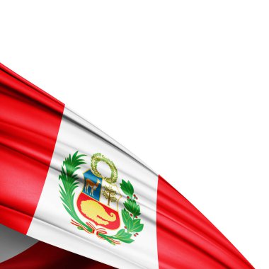 Beyaz arkaplanda ipek bayrağı - 3D illüstrasyon