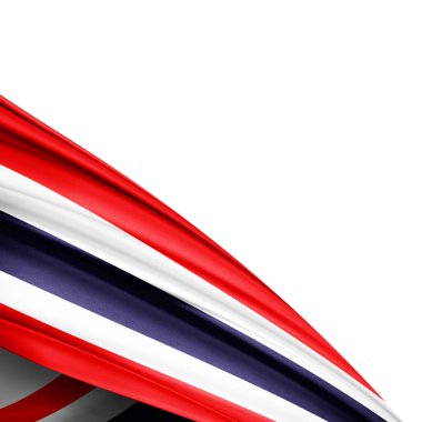 Beyaz arkaplanda Tayland ipek bayrağı - 3D illüstrasyon