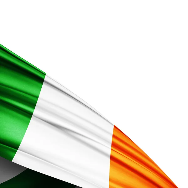 Stock image Ireland flag of silk on  white background - 3D illustration