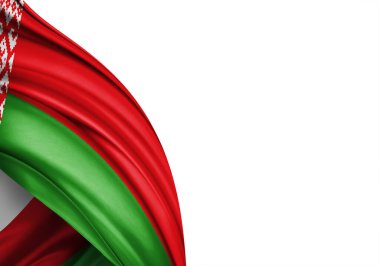 Belarus flag of silk-3D illustration