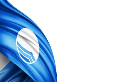 Blue flag of silk-3D illustration