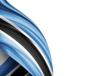 Botswana flag of silk-3D illustration