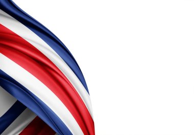 Costa Rica flag of silk-3D illustration