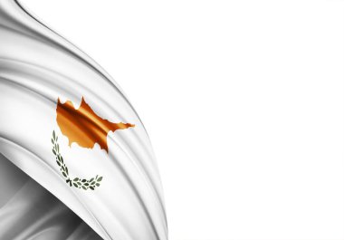 Cyprus flag of silk-3D illustration