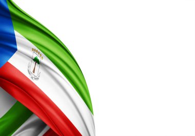 Equatorial Guinea flag of silk-3D illustration