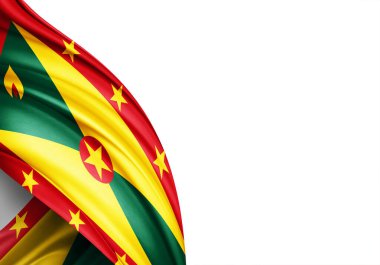 Grenada flag of silk-3D illustration