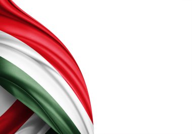 Hungary flag of silk-3D illustration