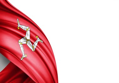 Isle of Mann flag of silk-3D illustration