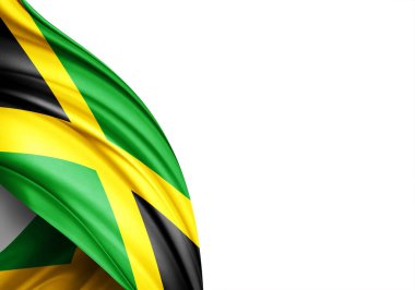 Jamaica flag of silk-3D illustration