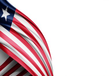 Liberia flag of silk-3D illustration