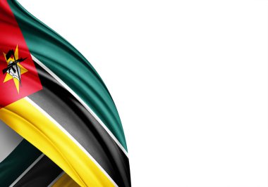 Mozambique flag of silk-3D illustration