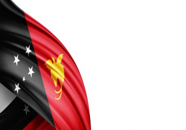 New Guinea flag of silk-3D illustration
