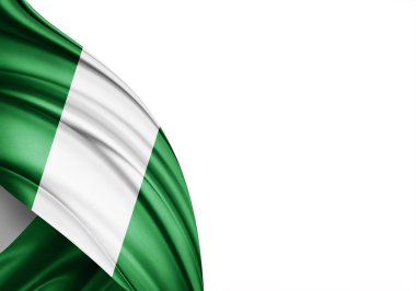 Nigeria flag of silk-3D illustration