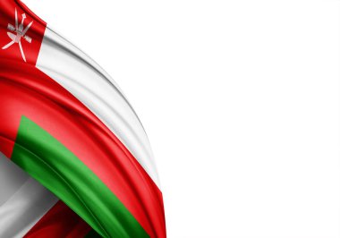 Oman flag of silk-3D illustration