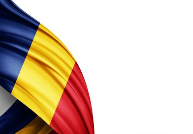 Romania flag of silk-3D illustration