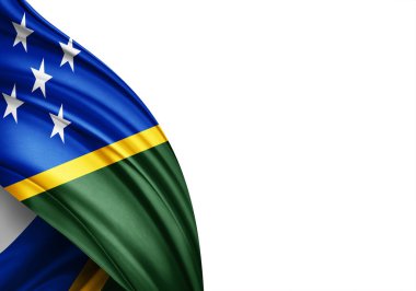 Solomon Islands flag of silk-3D illustration