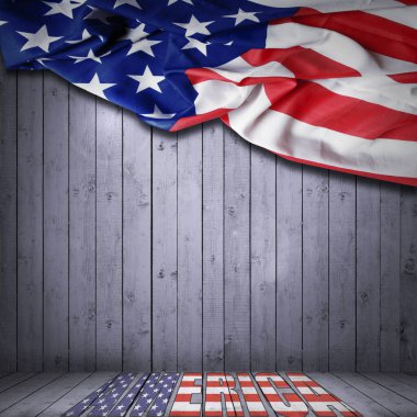 Ahşap plakalar zemin üzerine Amerikan bayrağı