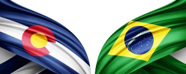 Colorado ve Brezilya ipek-3D illüstrasyon bayrağı