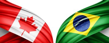 Kanada ve Kanada Bayrakları Beyaz Arkaplanda